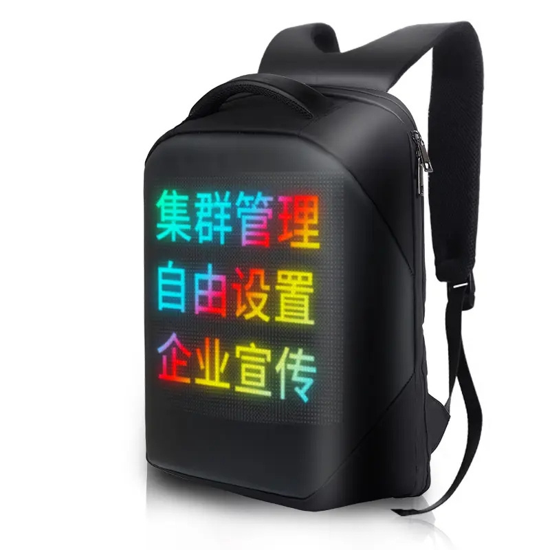 High Quality Custom Smart Human Dynamic Walking Advertising Led Backpack DIY Dynamic Led Screen Display LED Backpack Bag