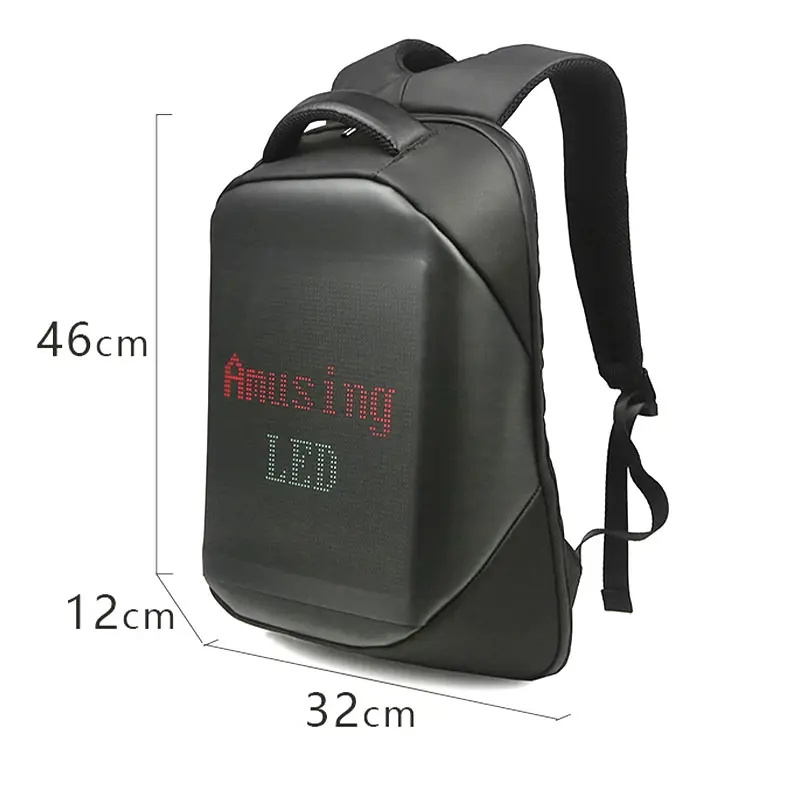 High Quality Custom Smart Human Dynamic Walking Advertising Led Backpack DIY Dynamic Led Screen Display LED Backpack Bag