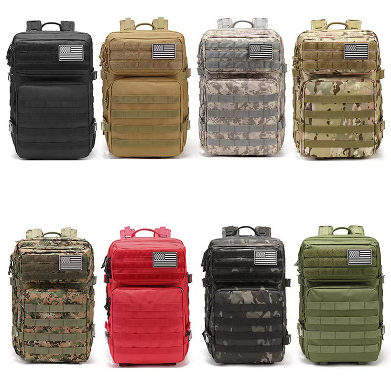 Climbing Utility Fabric Custom Logo Backpack Pocket Many Colors Flashlight Backpack 45L Outdoor Hunting Backpack