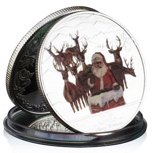 Merry Christmas and Happy New Year Commemorative Coins Santa Claus Souvenirs and Gifts Home Decorations Silver Plated Coin