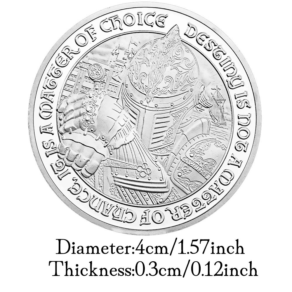 Middle Ages Knight Souvenir Destiny Is Not A Matter of Chance,it Is A Matter of Choice Eagle Knight Silver Plated Coin