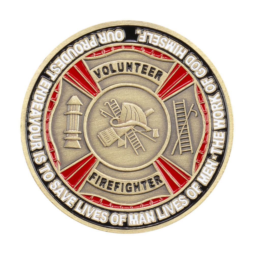 United States Fire Fighter Souvenir Volunteer Copper Plated Coin Collectible Gift The Work of God Himself Commemorative Coin