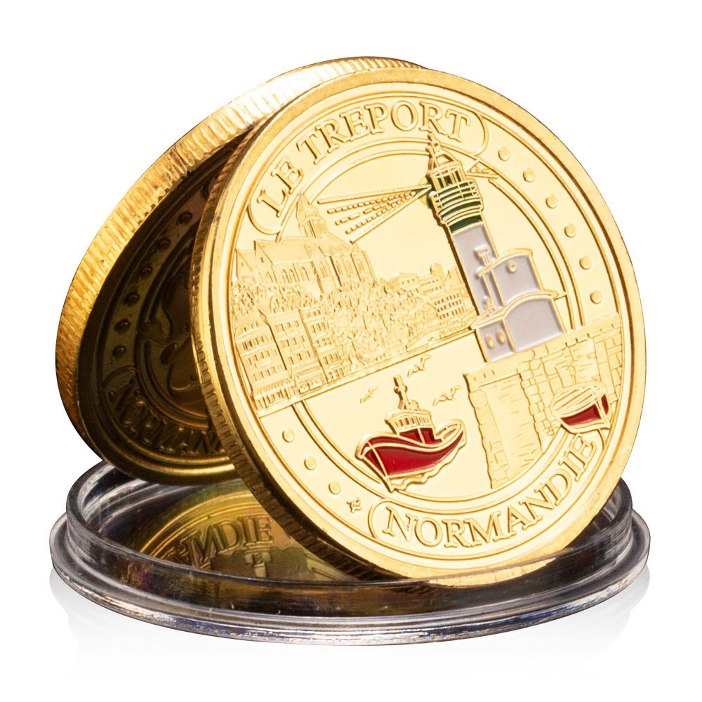 Administrative Division of France Le Treport Collectible Gold Plated Copy Souvenir Coin Colorful Commemorative Coin