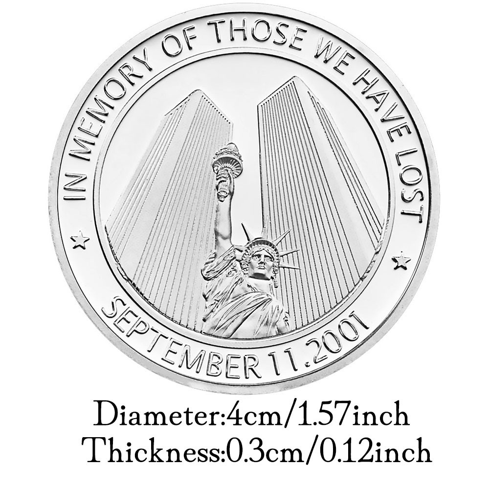 September 11.2001 American Heroes Souvenir Collectible Gift In Memory of Those We Have Lost Silver-Plated Commemorative Coin