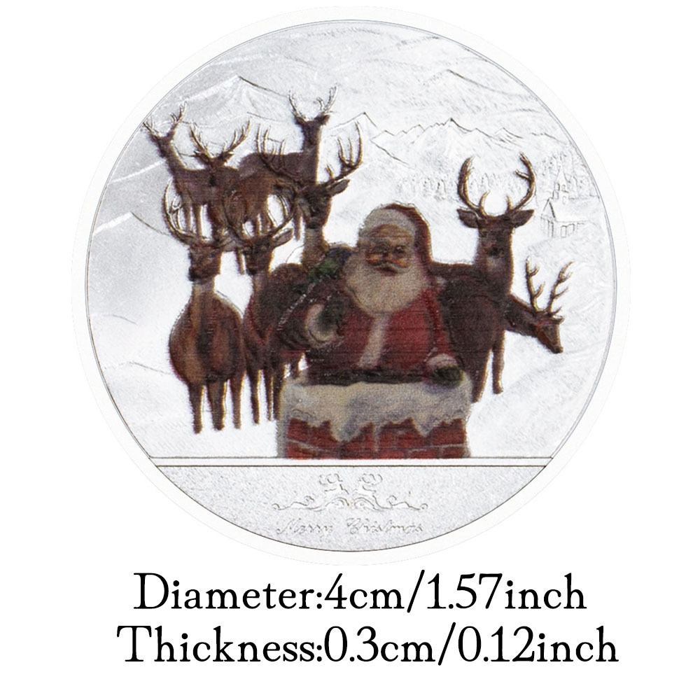 Merry Christmas and Happy New Year Commemorative Coins Santa Claus Souvenirs and Gifts Home Decorations Silver Plated Coin