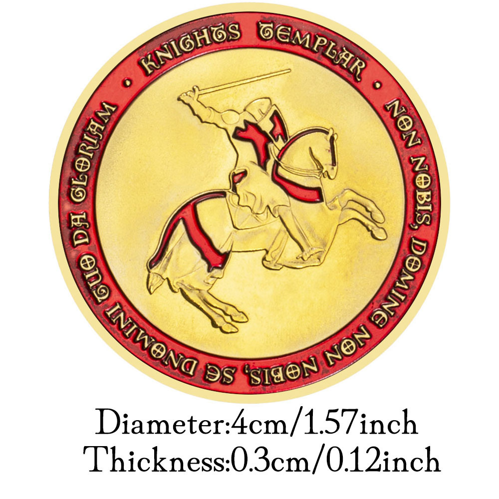 Knight Templar Souvenir Gold Plated Coin Non Nobis Domine,Non Nobis,Sed NominiTuo Da Gloriam Teutonic Knight Commemorative Coin