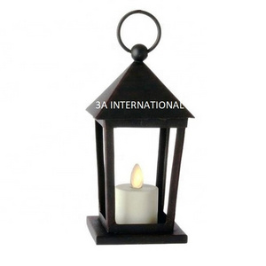 Modern Design Black Powder Coated Customized Shape Small Candle Lantern with Best Quality