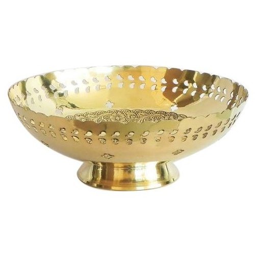 Flower Design Golden Powder Coated Serving Bowl Gold Plated Customized Serving Bowl Fruit Vegetable Snacks Punch Bowl