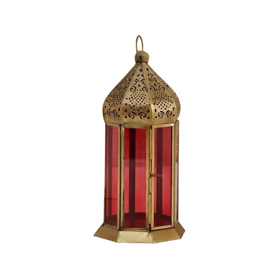 Top Trending Moroccan Design Red Glass Tableware Candle Light Holder Unique Stylish Lantern Christmas Decoration Candle Lantern