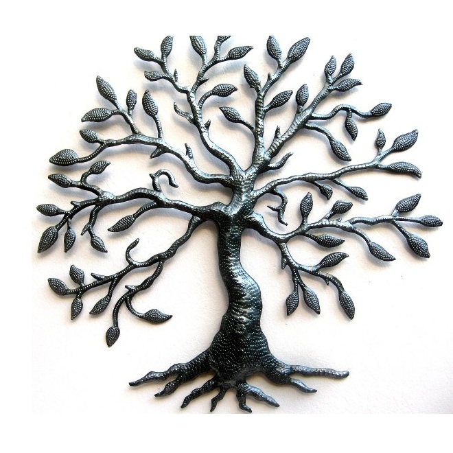 Black Metal Flower Branch Leaf Design Hangings Home Decor Wall Art Luxury Decorative Metal Arts for Home Decor Hot Sale