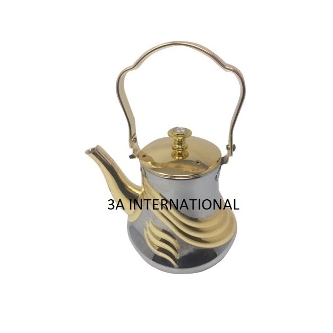 Elegant Design Gold Plated Arabic Tea Pot Kitchenware Equipment Catering Tea Pot Handmade Decorative Coffee Serving kettle