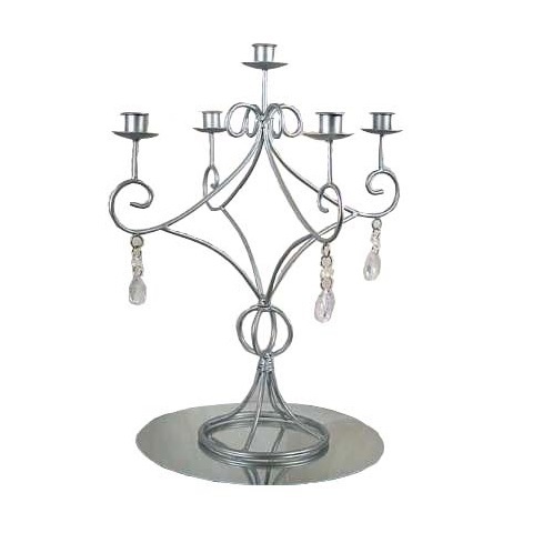 Embossed Design Candle Stand For Home Table Decoration Centerpiece 7 Arm Candle Holder Glossy Finishing Candelabra