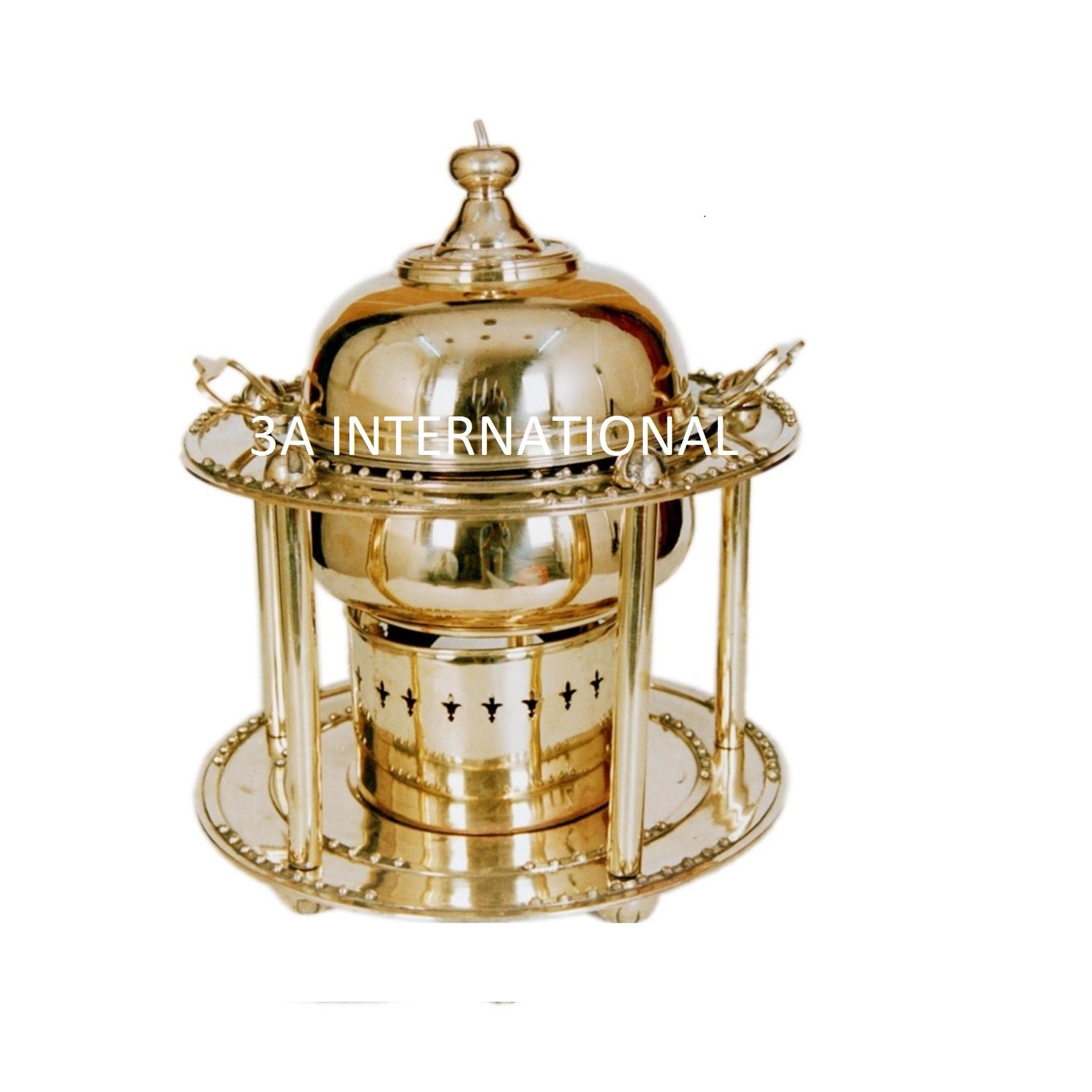 Wedding Party Tabletop Decorative Catering Food Serving Chafing Dish Pure Brass Metal Food Warmer Chafing Dish