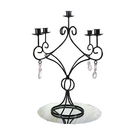 Embossed Design Candle Stand For Home Table Decoration Centerpiece 7 Arm Candle Holder Glossy Finishing Candelabra