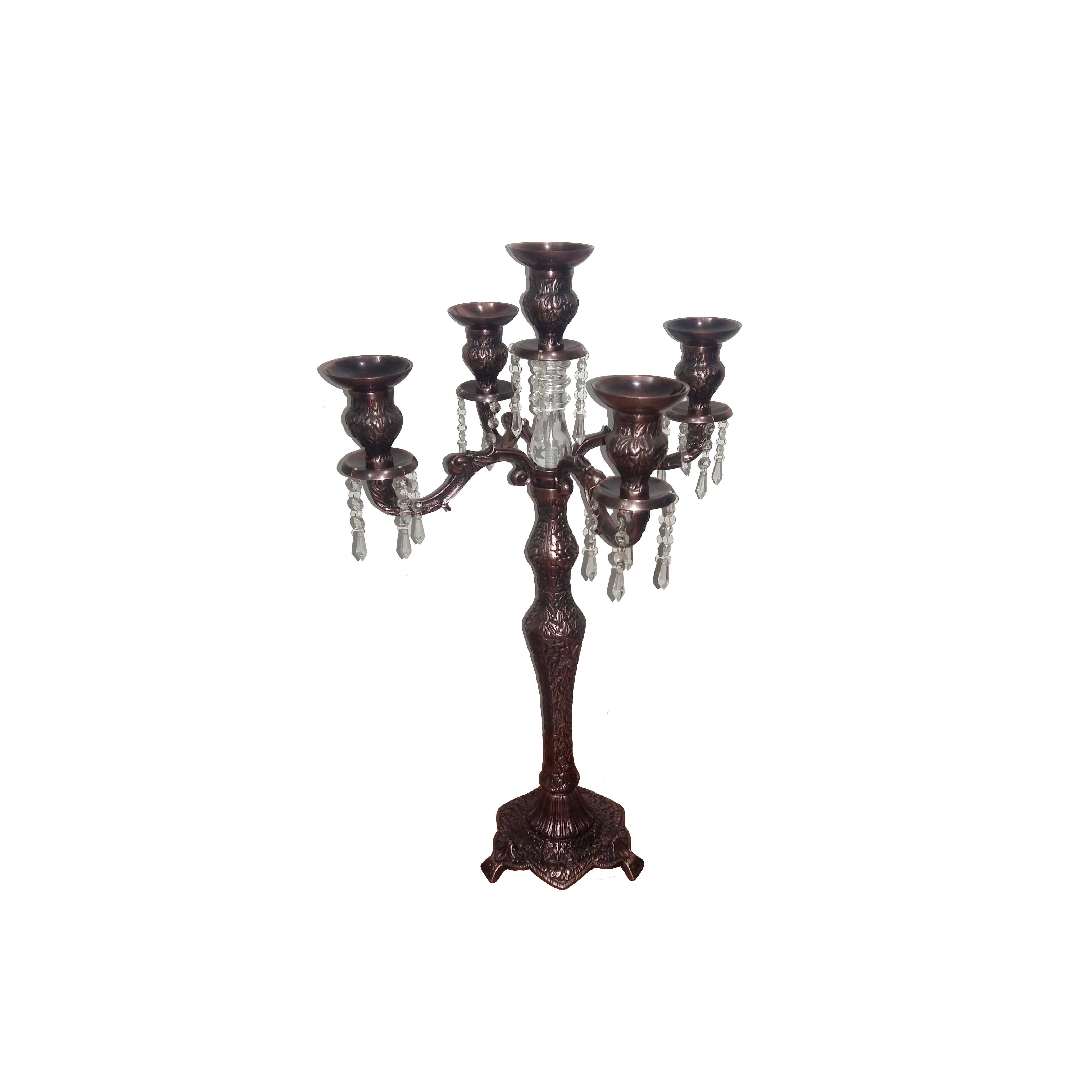 Royal Look Wedding Party Decoration Candelabra Gold Plated 5 Arm Candle Stand Handmade Decorative Lighting Accessories