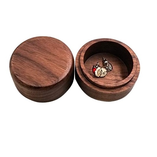 Royal Look Trending Rounded Wooden Box Ear Ring and Necklace Storage Box Home Accessories Jewellery Gift Box Multi-purpose