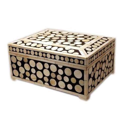 Hot Selling Bone Inlay Finished Wooden Storage Box Handmade Decorative Jewelry Box for Home Goods Storage