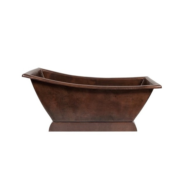 Handmade Decorative Pure Copper Indoor Furniture Freestanding Bath Tub for Hotel Home Bathroom Usage At Best Quality