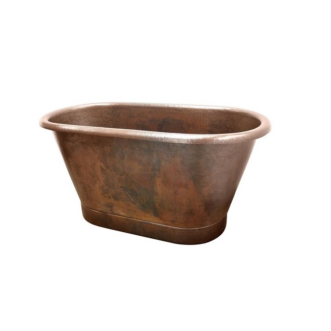 Handmade Decorative Pure Copper Indoor Furniture Freestanding Bath Tub for Hotel Home Bathroom Usage At Best Quality