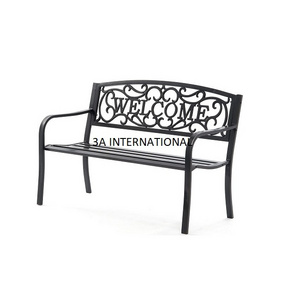 Garden Furniture Popular Garden Bench Iron Metal Black Powder Coated Outdoor Decorative Bench At Sustainable Quality