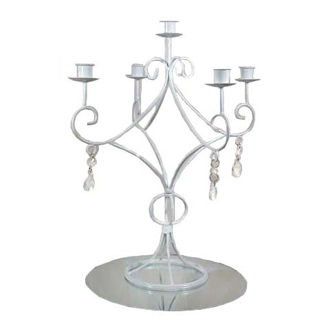 Embossed Design Candle Stand For Home Table Decoration Centerpiece 7 Arm Candle Holder Glossy Finishing Candelabra