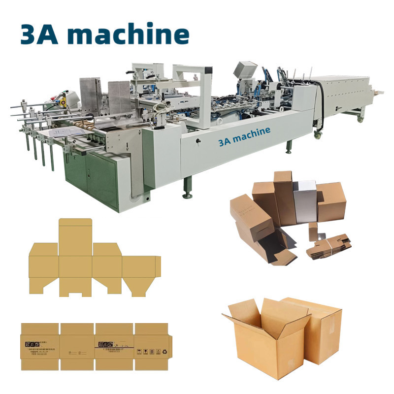 CQT-800 WK-2 small carton box folding pasting machine box folding gluing machine paper folder machine