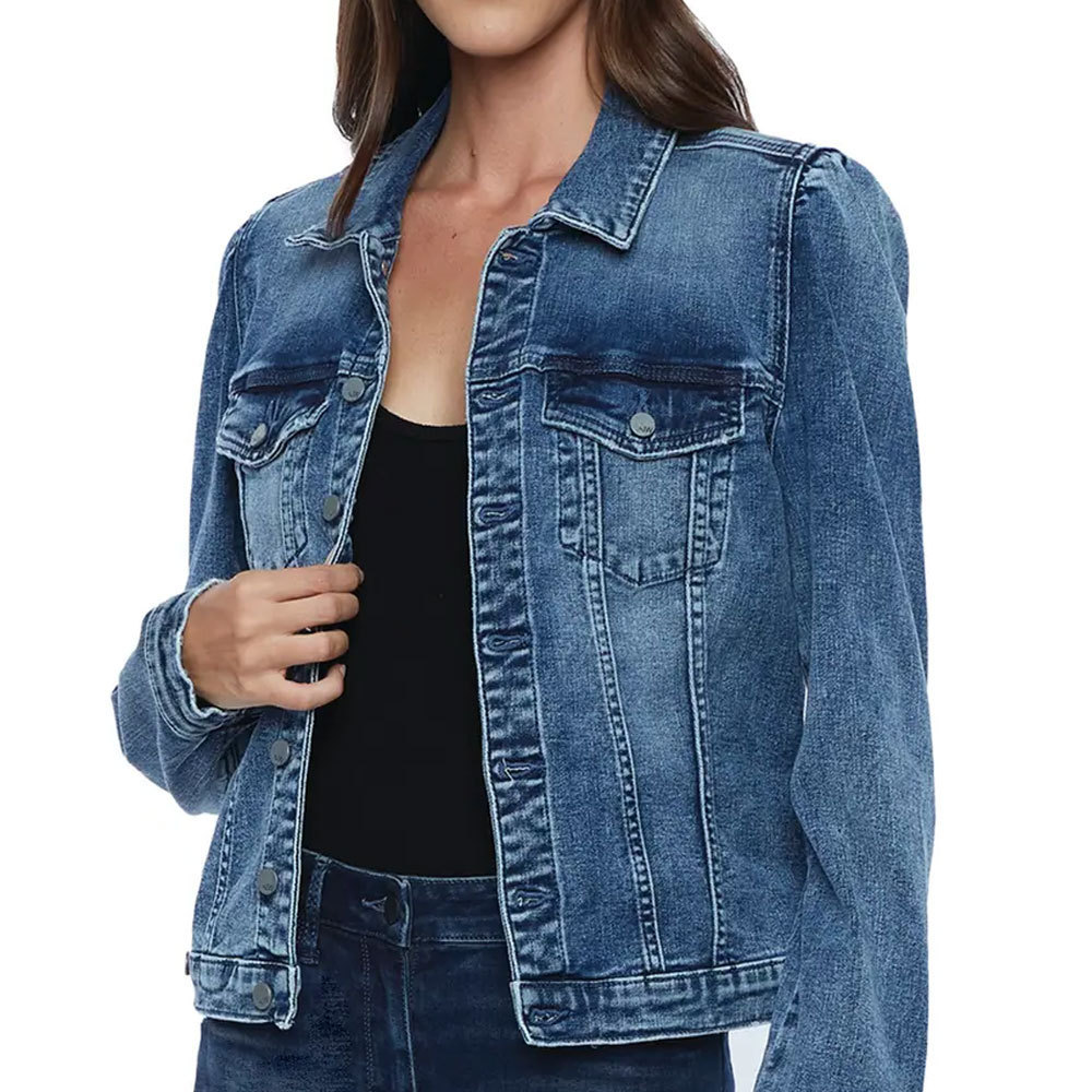 Newest Style Lady Denim Jean Jacket For Women's Long Sleeves Women Clothing Bulk Quantity Denim Jackets