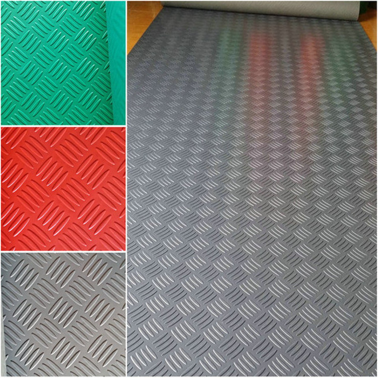 Best Block Grip Rubber Flooring Garage Floor Roll Diamond Plate Metallic PVC Flooring for Industrial and Commercial