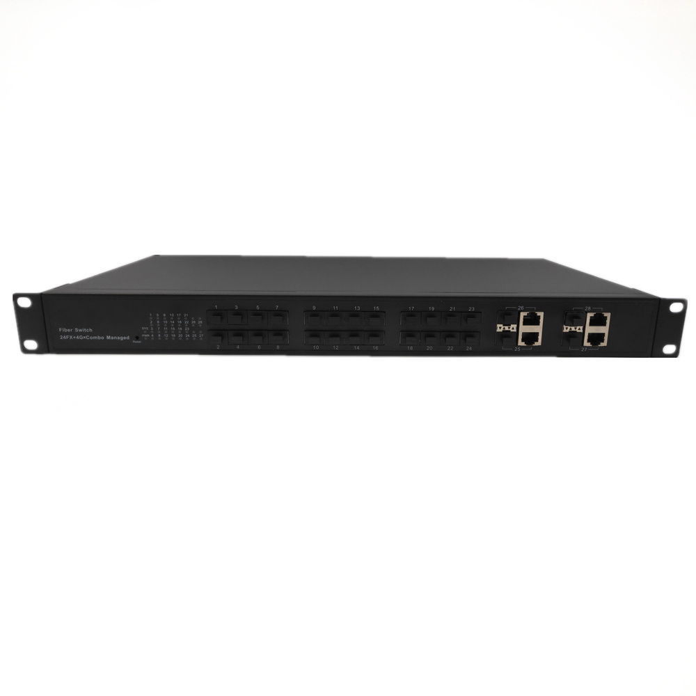 24 port 100Base-FX(SFP) + 4 port gigabit combo Managed 24 port fiber switch