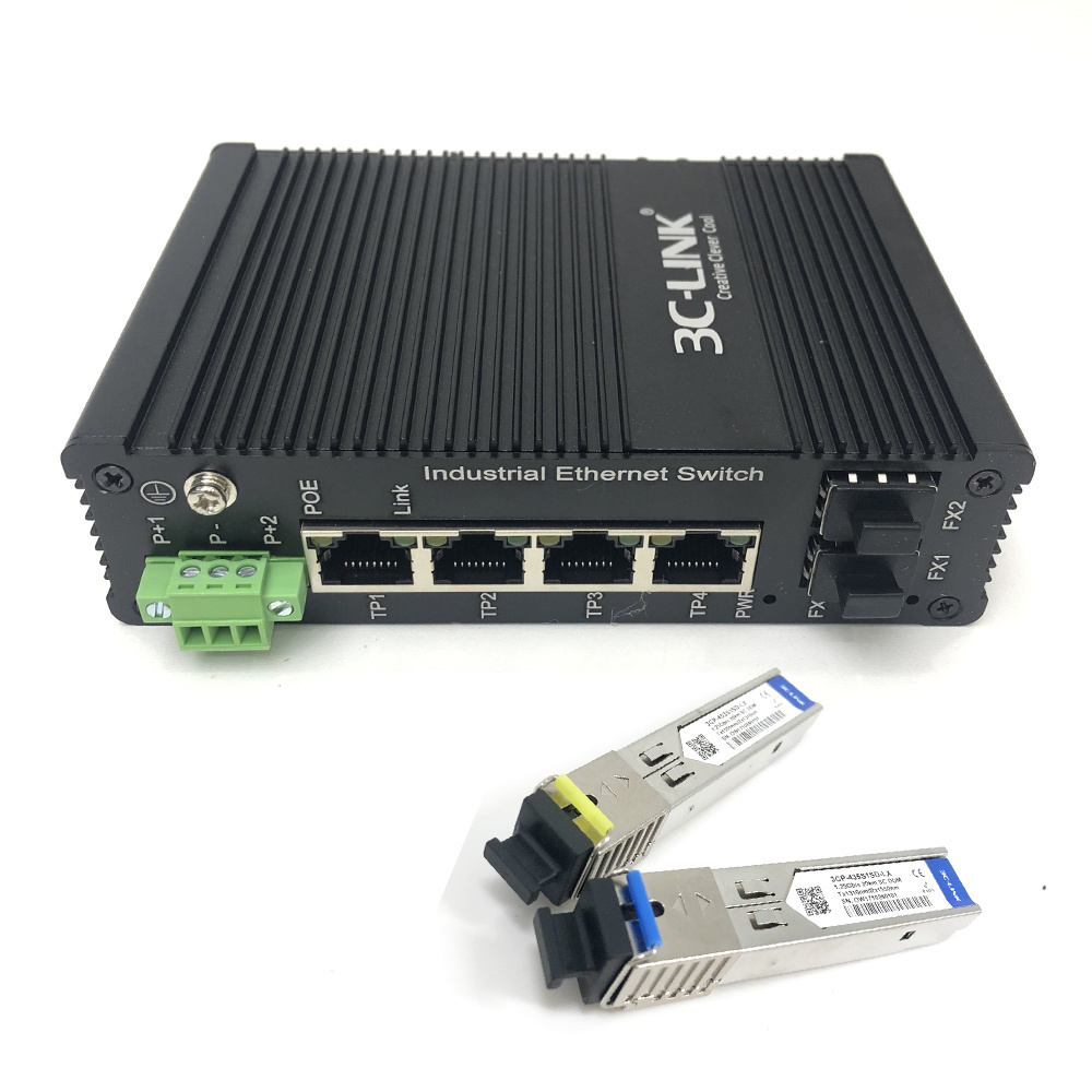 4 5 PORT 10 / 100 / 1000 BASE - TX + 1 2 PORT 1000 BASE  - FX outdoor POE INDUSTRIAL ETHERNET SWITCH