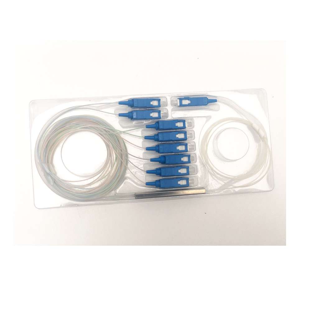 1x2 1x4 1x8 1x16 1X32 1/64 plc splitter Steel Tube Type 0.9mm Fiber Optic PLC Splitter with SC/APC or  UPC Connector