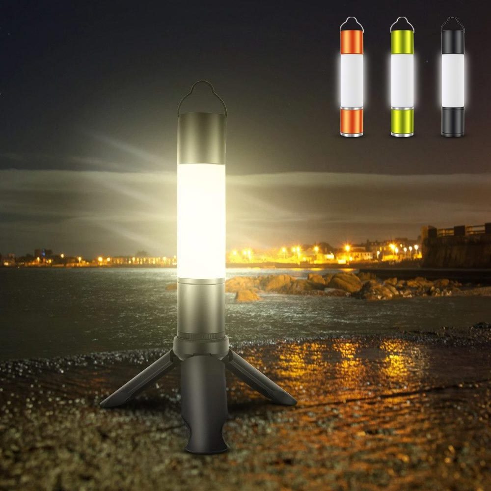 Powerful LED USB Rechargeable Torch Light outdoor Camping Supplies Lantern Power Bank Portable Zoom Flashlight with Base bracket