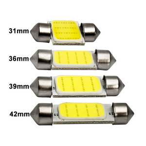 C10W C5W LED COB Festoon 31mm 36mm 39mm 41/42mm 12V Auto White bulbs for cars License plate Interior Reading Light 6500K 12SMD