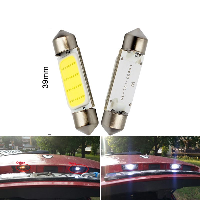 C10W C5W LED COB Festoon 31mm 36mm 39mm 41/42mm 12V Auto White bulbs for cars License plate Interior Reading Light 6500K 12SMD