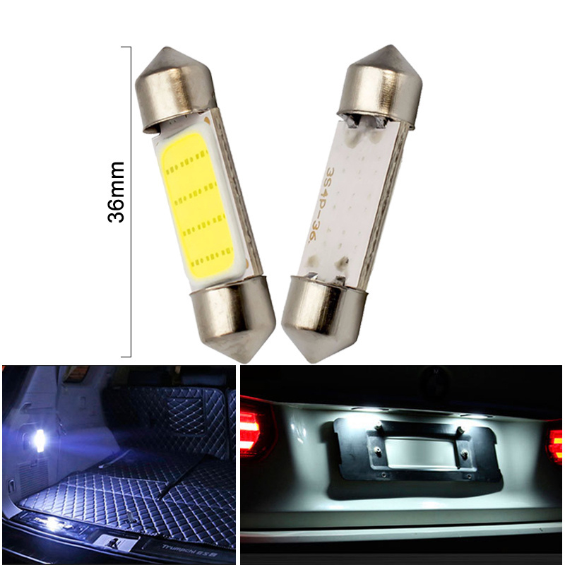 C10W C5W LED COB Festoon 31mm 36mm 39mm 41/42mm 12V Auto White bulbs for cars License plate Interior Reading Light 6500K 12SMD