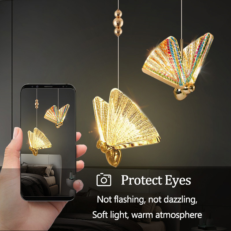 Butterfly Led Pendant Lights Hanging Lamp Indoor Lighting For Bedside Ceiling Living Dining Room Kitchen pendant lighting decor