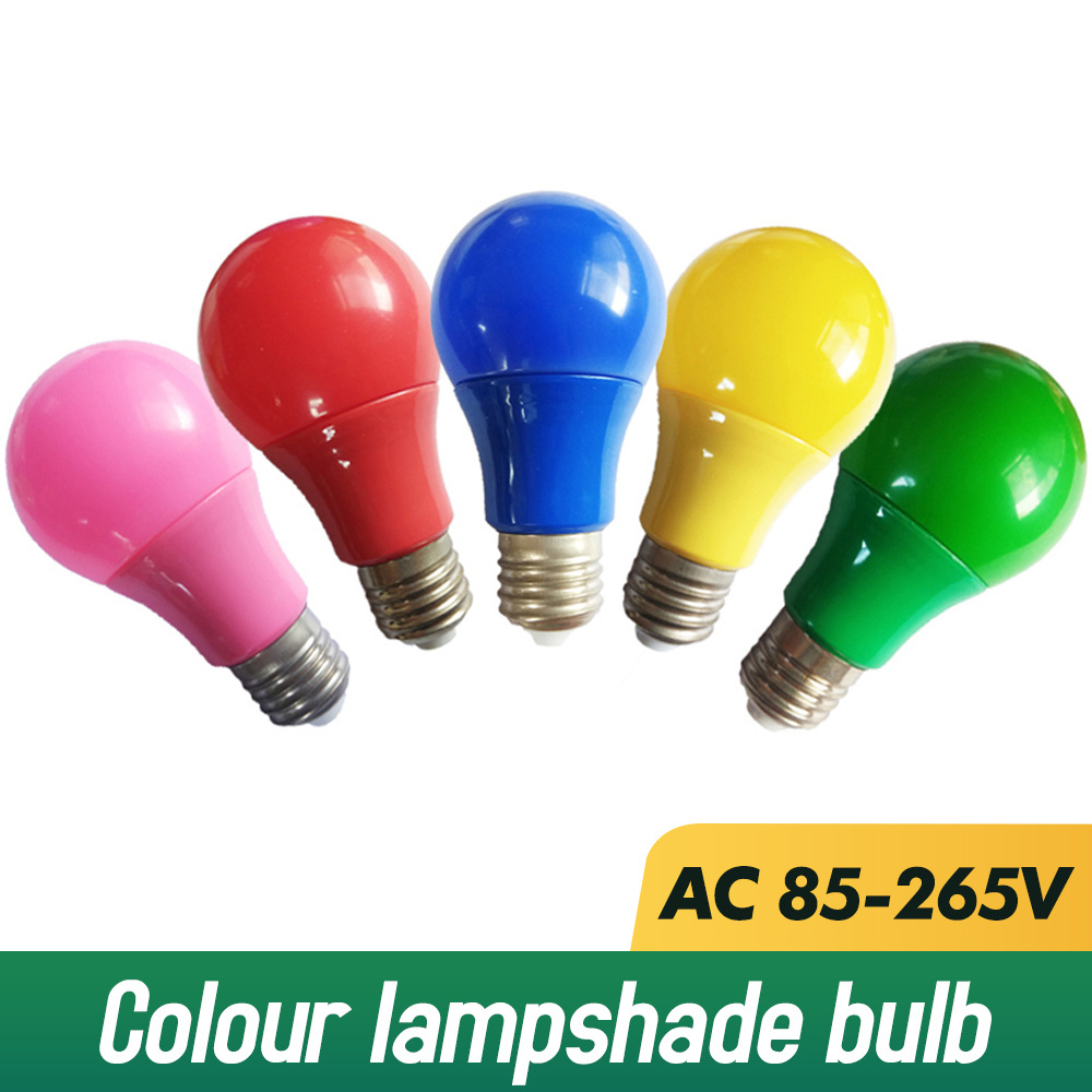 Colorful Led Light Bulb E27 3W 5W 7W 9W Lamp Red Blue Green Yellow Pink Bombillas Lampara For Bar KTV Party Light bedroom light