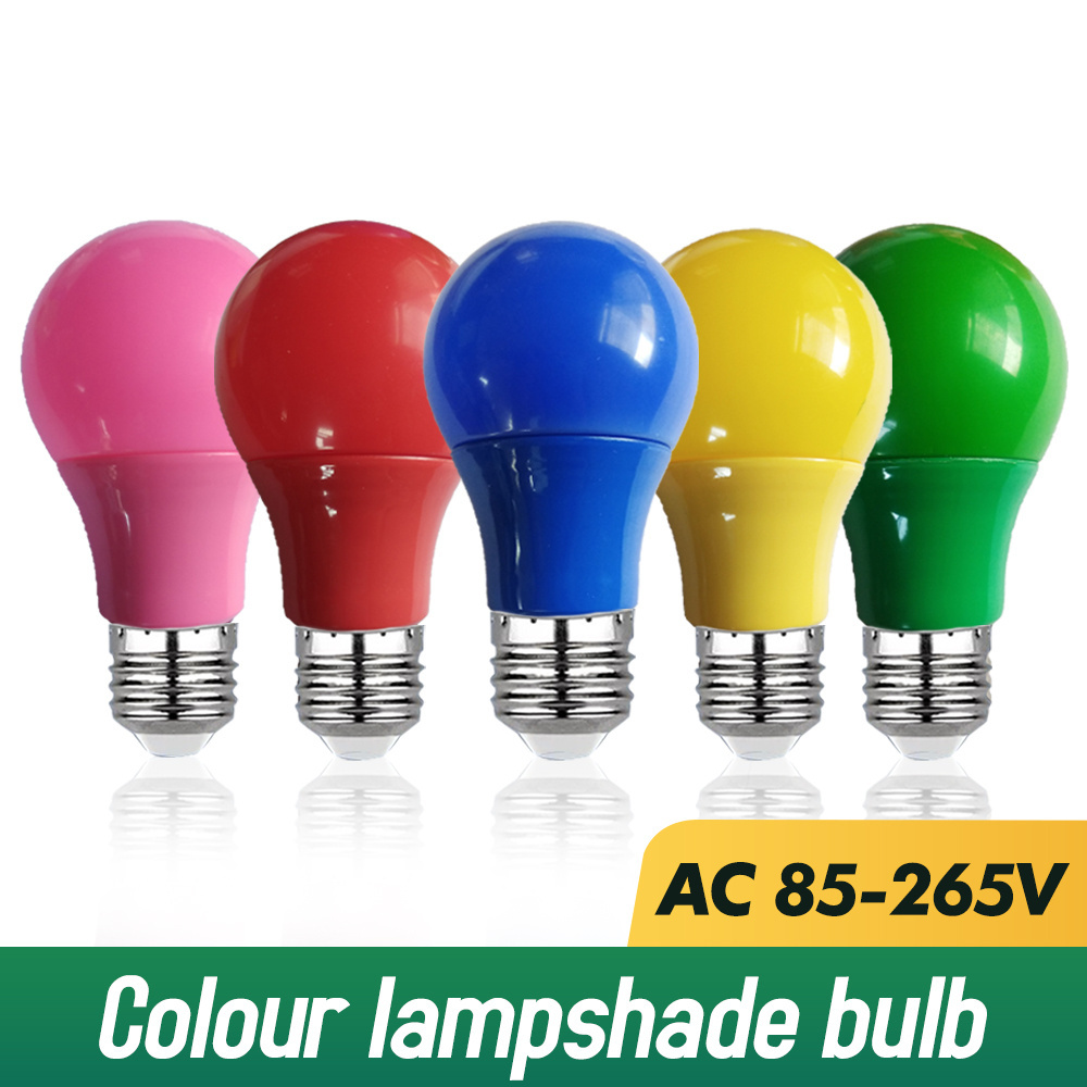 Colorful Led Light Bulb E27 3W 5W 7W 9W Lamp Red Blue Green Yellow Pink Bombillas Lampara For Bar KTV Party Light bedroom light