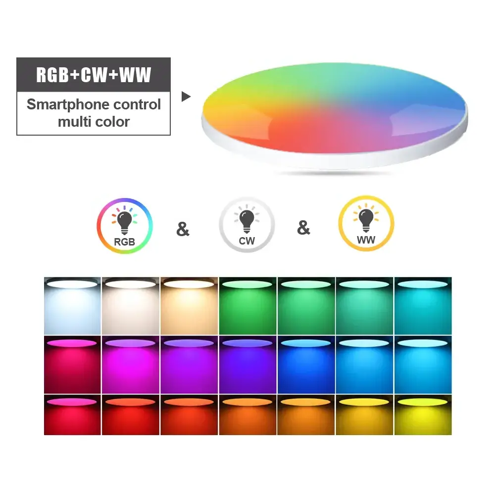 Tuya Zigbee 3.0 Smart Ceiling Light Wifi RGBCW Led Ceiling Lamp Livingroom Home Decoration Smart Lamp For Alexa, Google Home