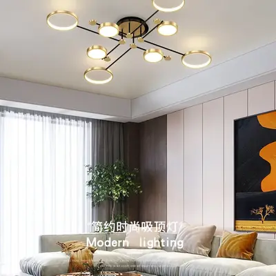 Modern Pendant Light LED Nordic Lamp Gold Black Hanging Chandelier Ceiling Lights Dimming Remote Control Lighting Fixture