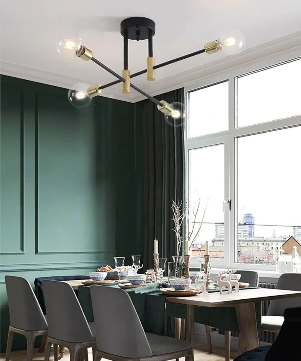 Modern Pendant Light LED Nordic Lamp Gold Black Hanging Chandelier Ceiling Lights Dimming Remote Control Lighting Fixture