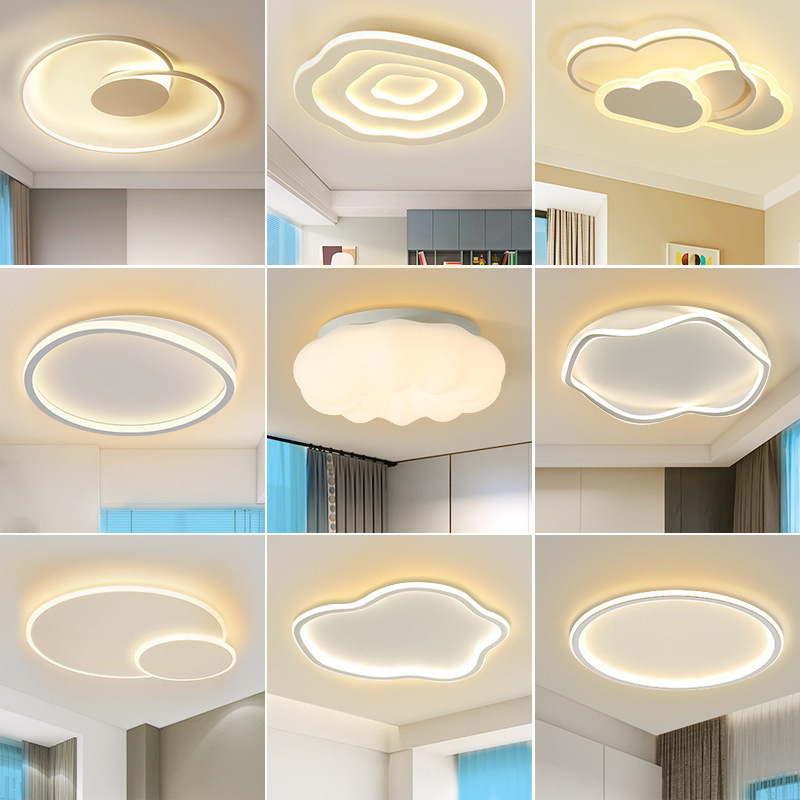 Cloud ceiling light, full spectrum LED bedroom light, modern and simple Nordic children's room, pumpkin eye protection