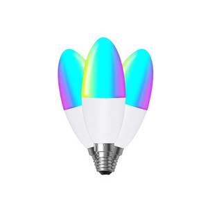 Tuya Zigbee 3.0 Smart Bulb E14 LED Candle Light RGB+W+C Dimmable Voice Control Home Via SmartThings ZigBee Gateway