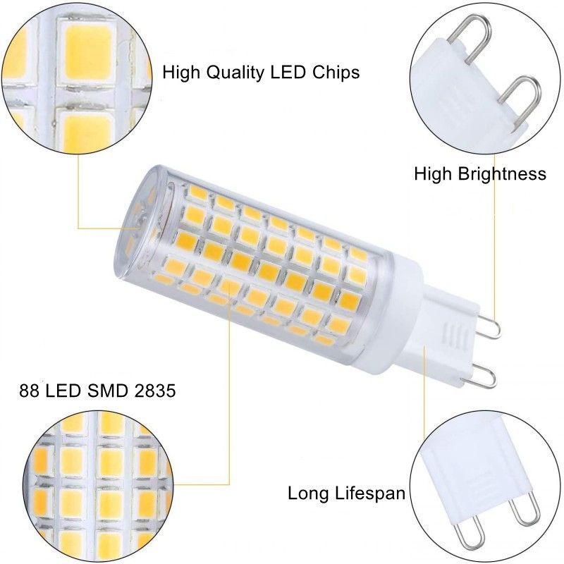 Brightest G9 G4 LED Lamp 3W 5W 7W 9W  Ceramic Maize high-handed LED Bulb Warm/Cool White Spotlight replace Halogen light