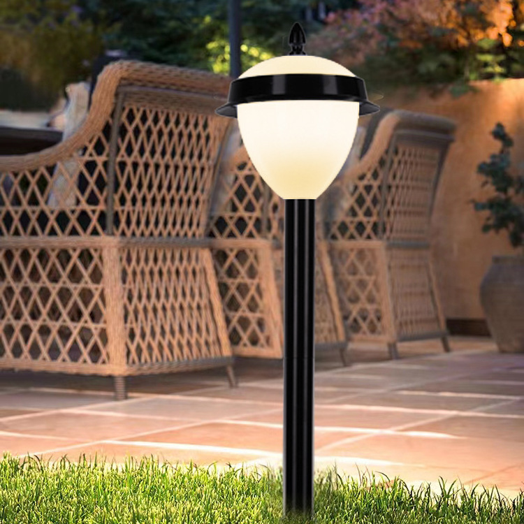 Pure Garden Solar Path Lights Set of Tall Stainless Steel Outdoor Stake Lighting for Garden, Landscape Yard Driveway Walkway