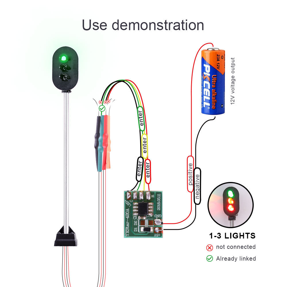 HO N Scale 1:87 Train Model Miniature Signal Traffic Lamps For Railway Landscape Layout sand table model signal lights DIY model