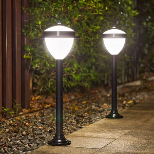 Pure Garden Solar Path Lights Set of Tall Stainless Steel Outdoor Stake Lighting for Garden, Landscape Yard Driveway Walkway