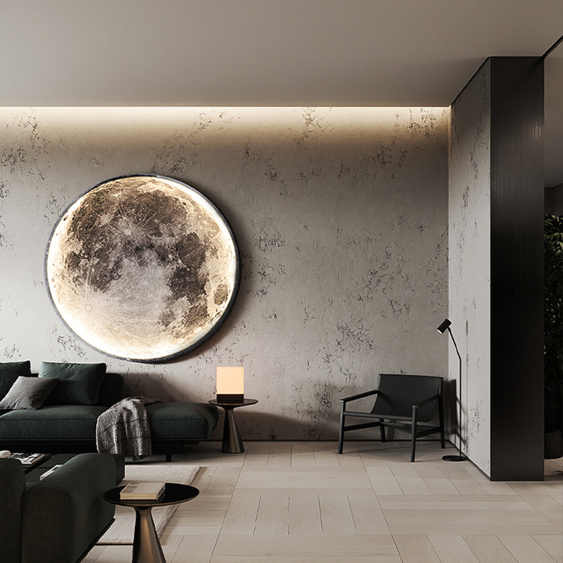 50cm Modern LED Moon Wall Lamp Indoor Lighting For Bedroom Living Room Hall HOME Decoration Fixture Light decorate Lusters Lamps