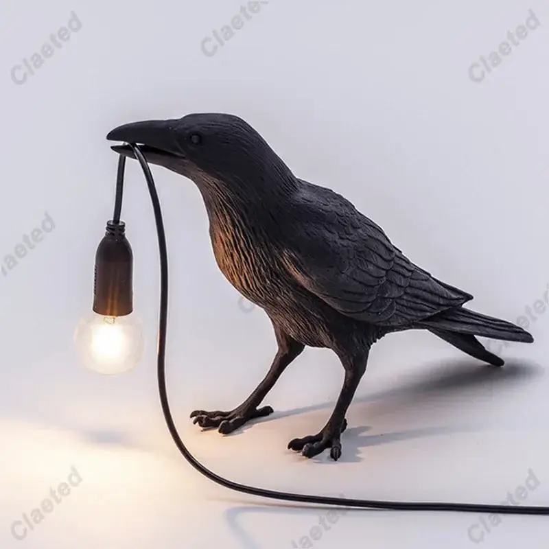 Resin Lucky Bird Crow Wall Lamp Table Lamp Night Light Bedroom Bedside Living Room Wall Lamp Home Decoration