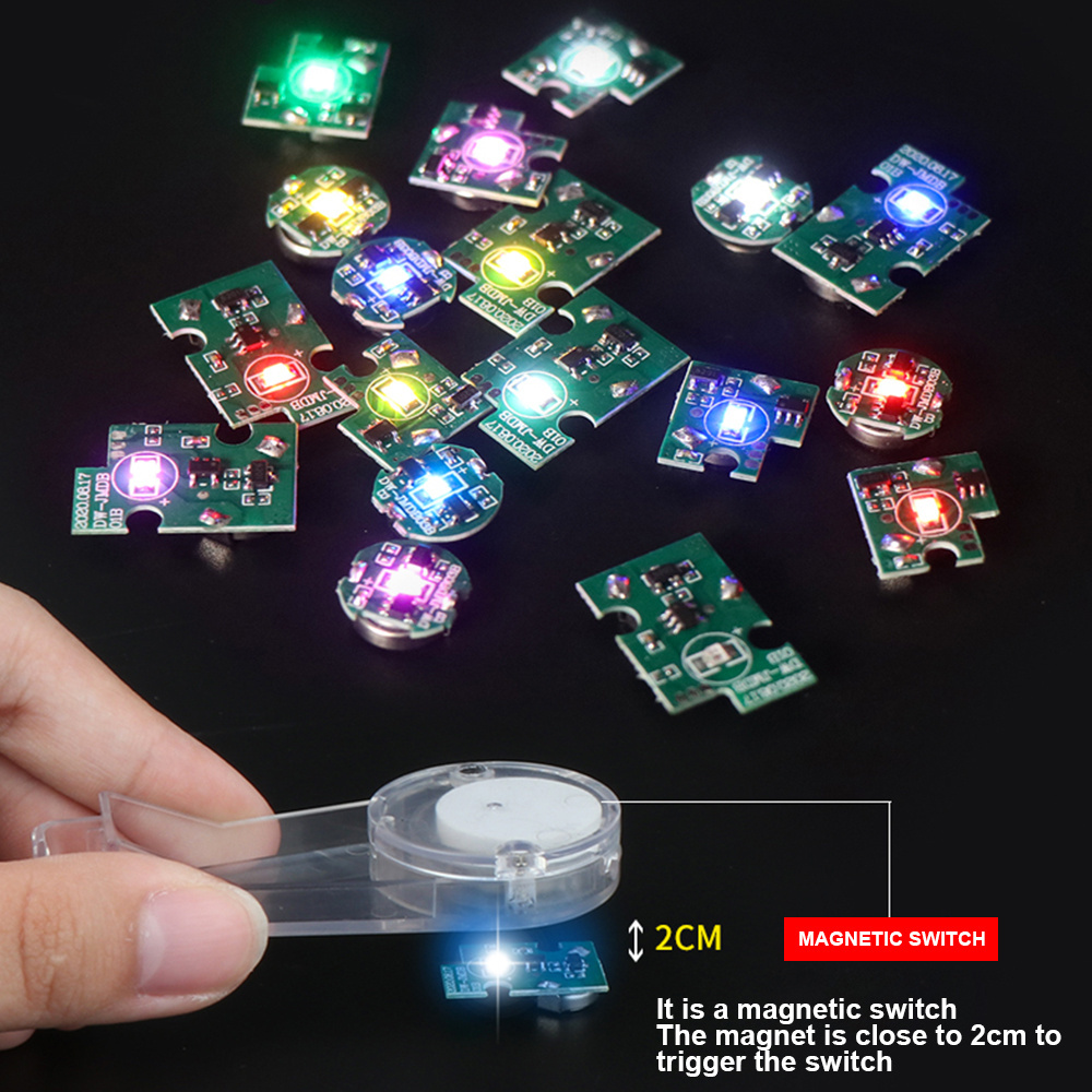 Colorful LED Magnetron Switch Light Chip magnet control lights Plus lamps for Hobby Model kit/Railroad/Railway/ Starship/ Gundam